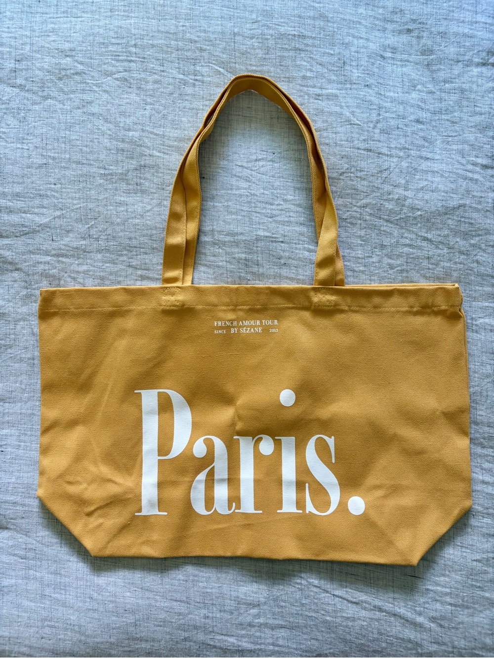 Sezane Paris x Seattle Mustard Canvas Tote Bag - new